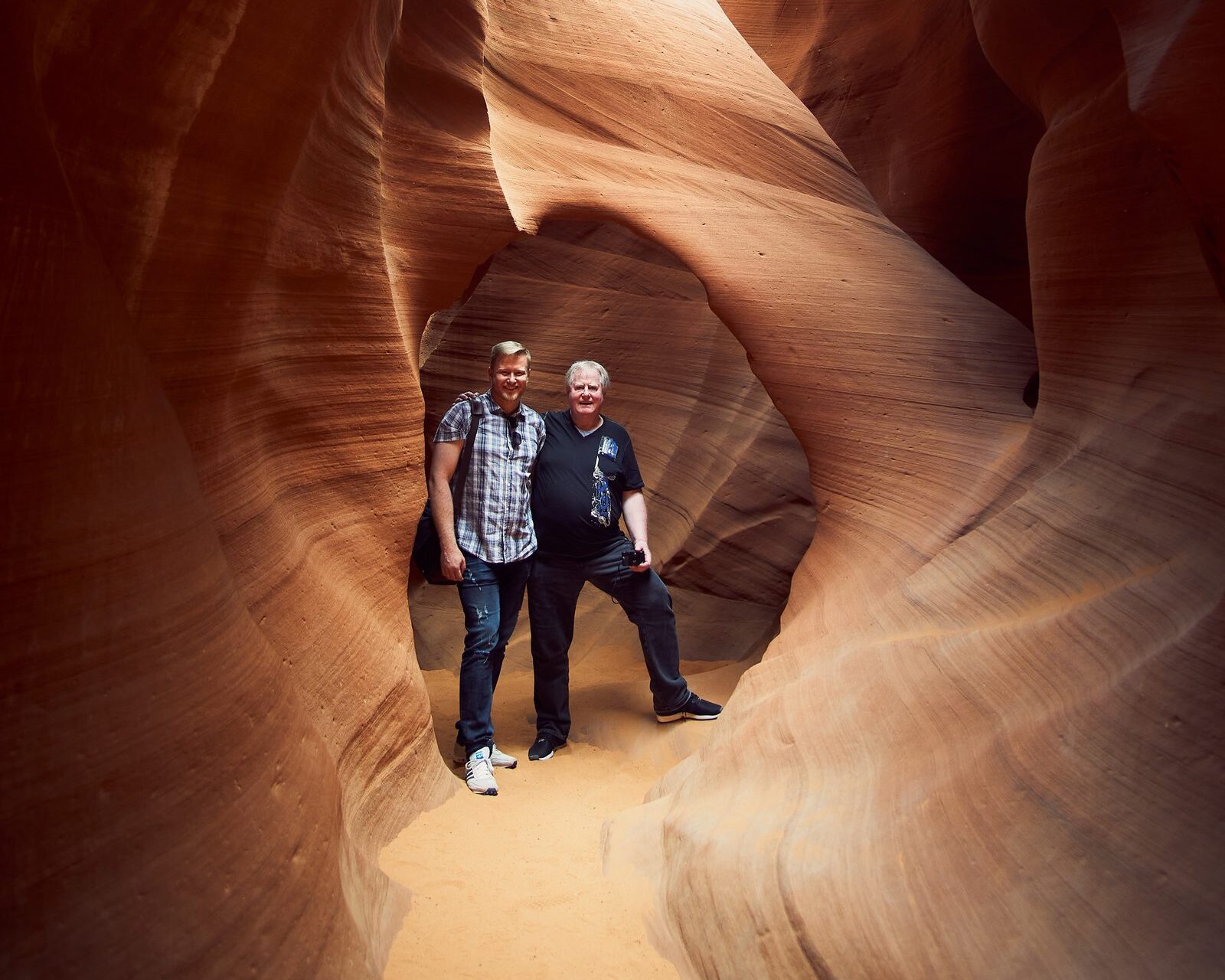 Tom and his father in Lower Antelope Canyon