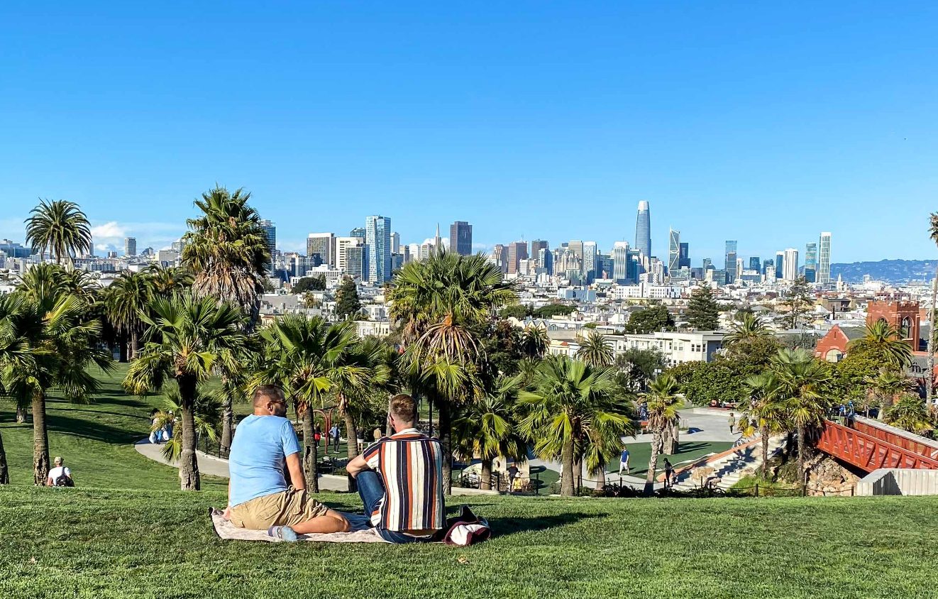 San Francisco - Golden Gate Bridge in morning fog